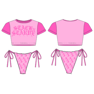 PINK MONOCHROME BIKINI SET